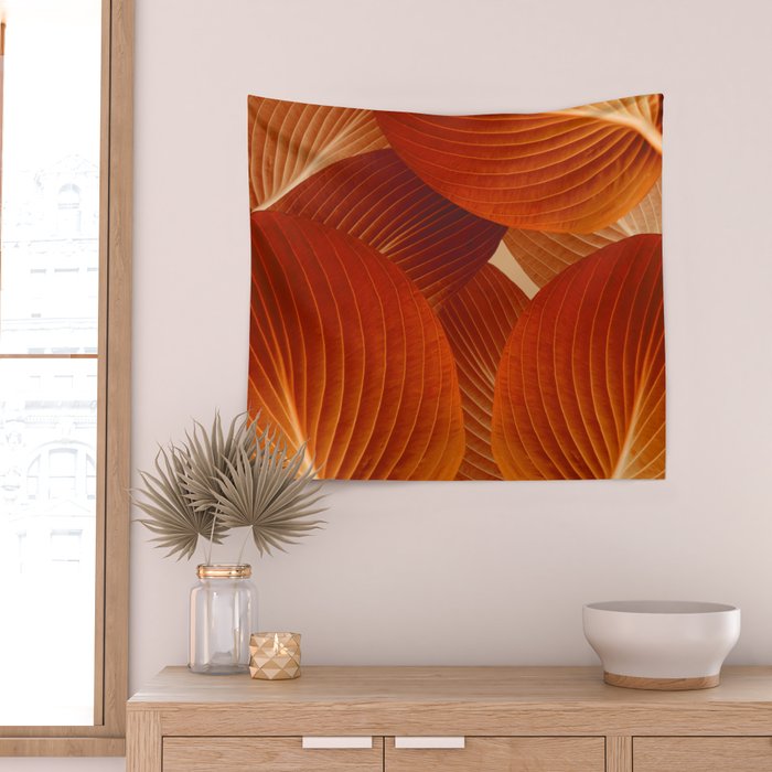 Leaves in Terracotta Color #decor #society6 #buyart Wall Tapestry Gallery Image 2
