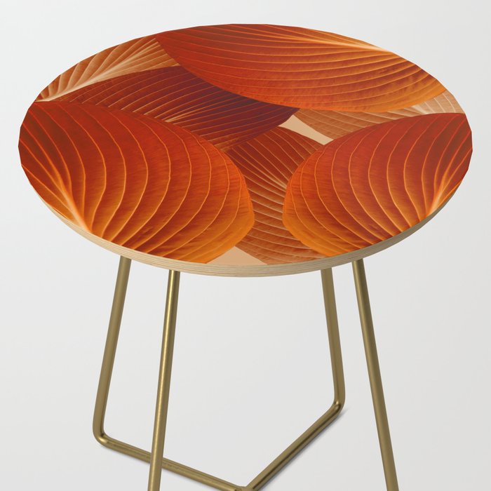 Leaves in Terracotta Color #decor #society6 #buyart Side Table Gallery Image 2