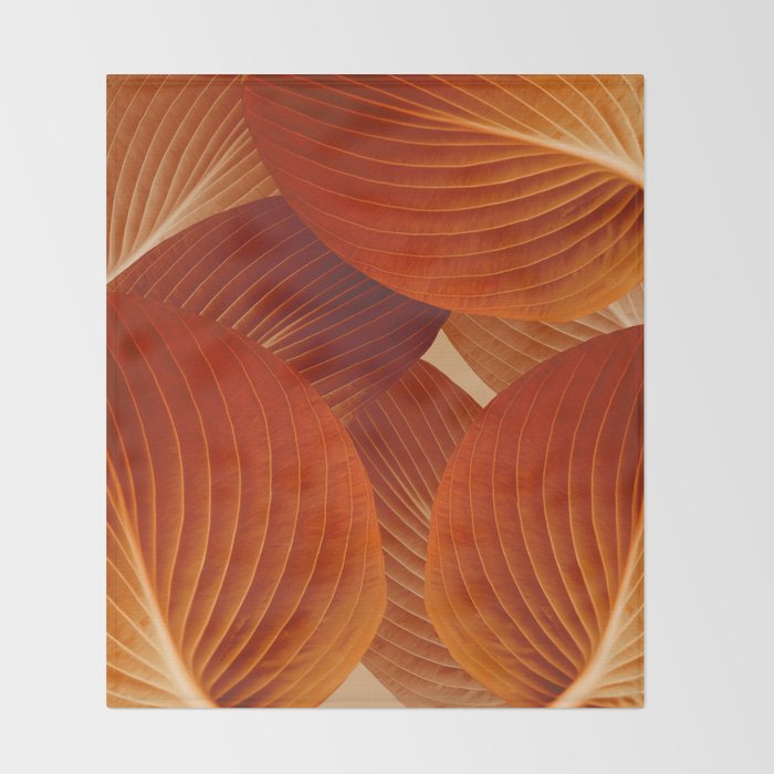 Leaves in Terracotta Color #decor #society6 #buyart Throw Blanket Gallery Image 2