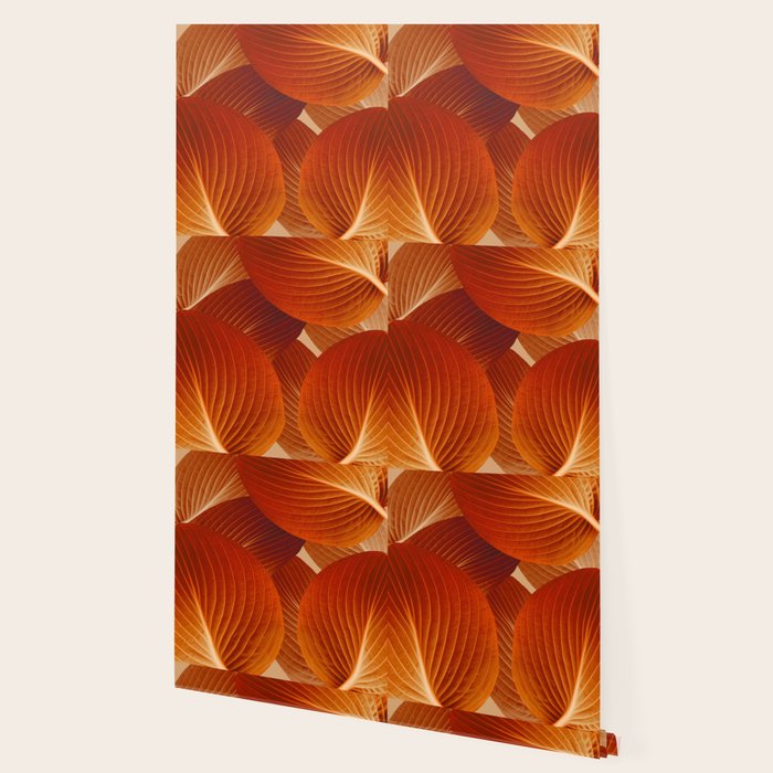 Leaves in Terracotta Color #decor #society6 #buyart Wallpaper Gallery Image 2