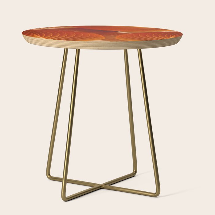 Leaves in Terracotta Color #decor #society6 #buyart Side Table Gallery Image 1