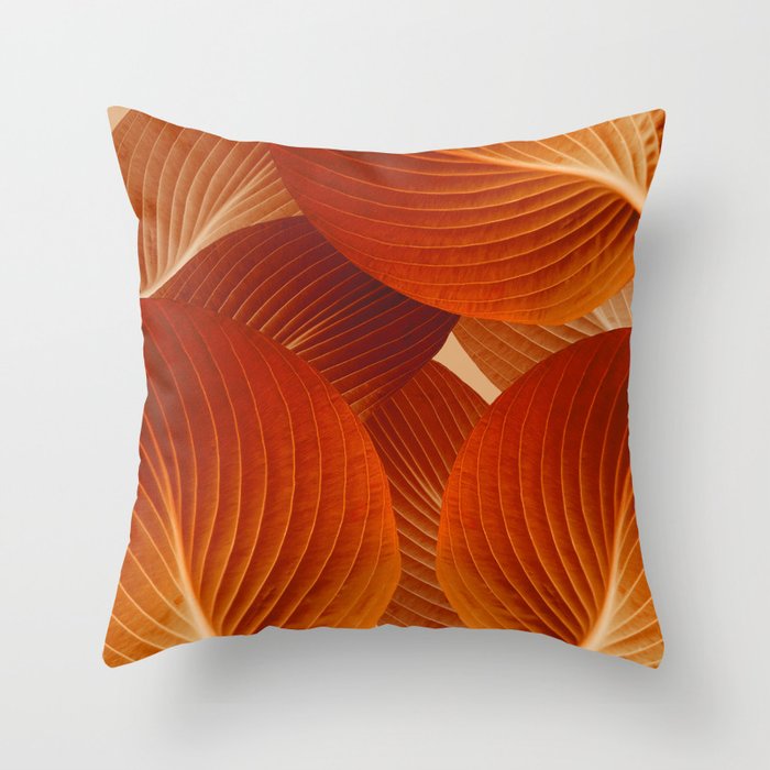 Leaves in Terracotta Color #decor #society6 #buyart Throw Pillow Gallery Image 6