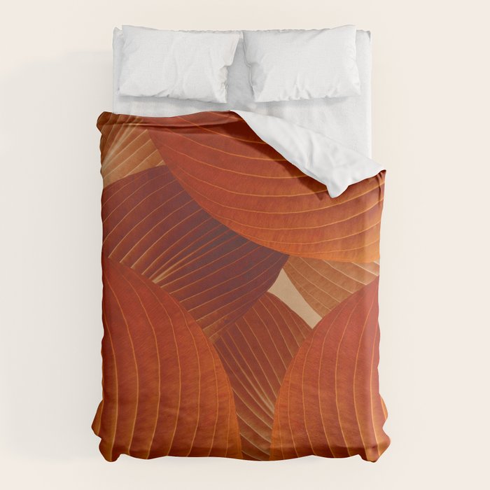 Leaves in Terracotta Color #decor #society6 #buyart Duvet Cover Gallery Image 6