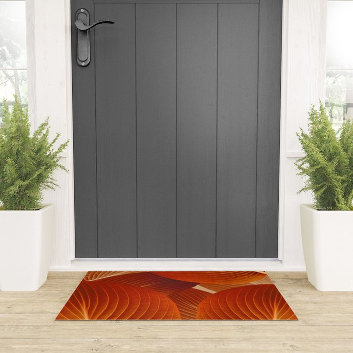 Leaves in Terracotta Color #decor #society6 #buyart Welcome Mat Gallery Image 3