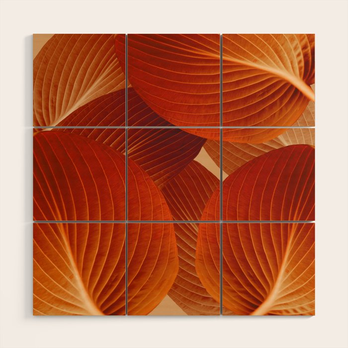 Leaves in Terracotta Color #decor #society6 #buyart Wood Wall Art Gallery Image 1