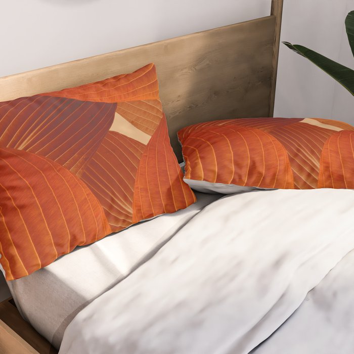 Leaves in Terracotta Color #decor #society6 #buyart Pillow Sham Gallery Image 2