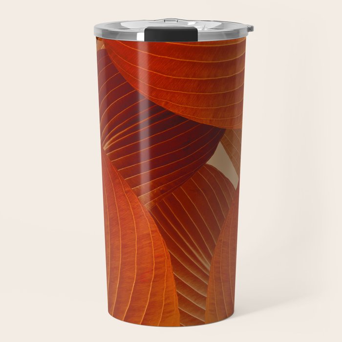 Leaves in Terracotta Color #decor #society6 #buyart Travel Mug Gallery Image 1