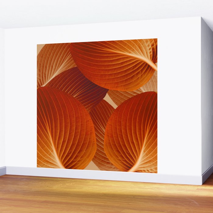 Leaves in Terracotta Color #decor #society6 #buyart Wall Mural Gallery Image 2