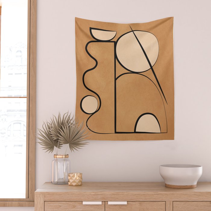 Abstract Minimal Shapes 217 Wall Tapestry Gallery Image 2
