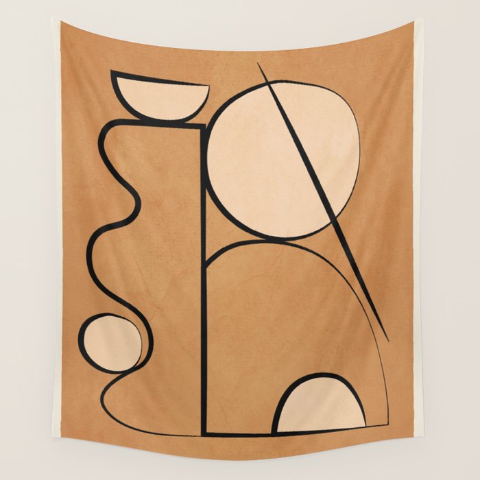 Abstract Minimal Shapes 217 Wall Tapestry Gallery Image 1