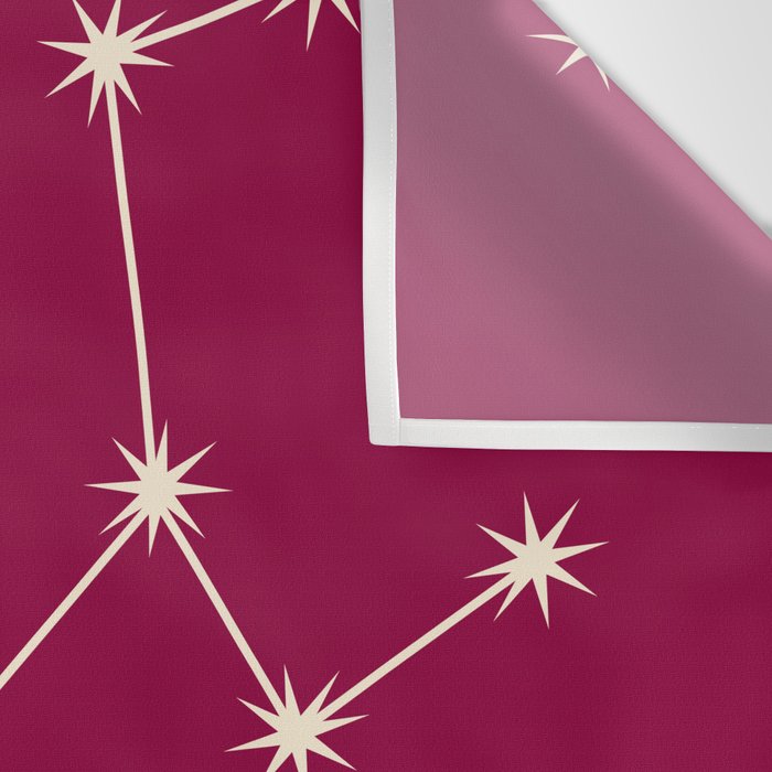 Taurus Zodiac Star Constellation Line Art Magenta Pink Wall Tapestry Gallery Image 3