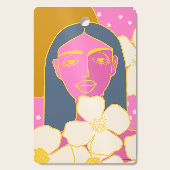 A Girl And Her Flowers Cutting Board Gallery Image 1