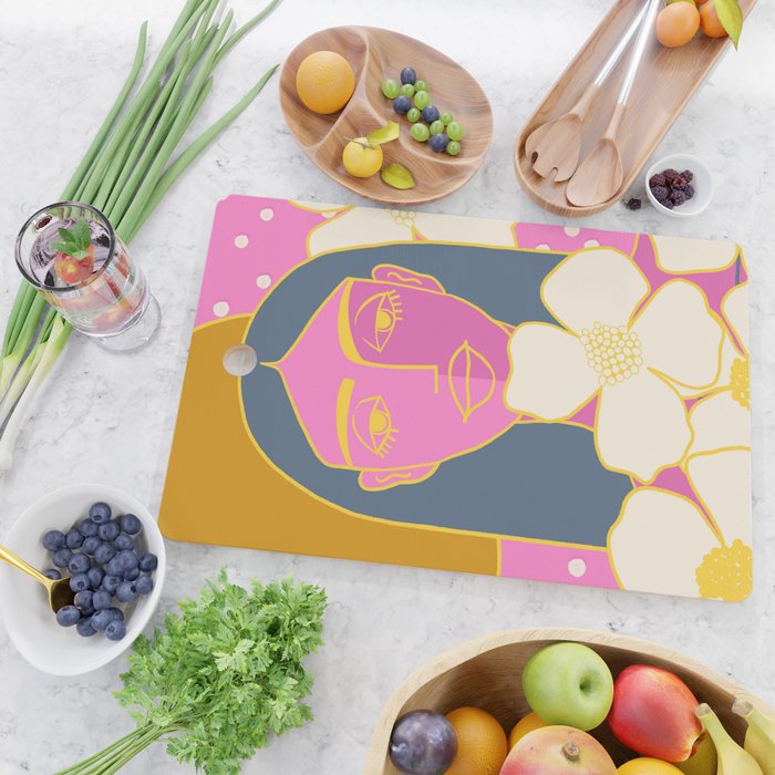 A Girl And Her Flowers Cutting Board Gallery Image 2