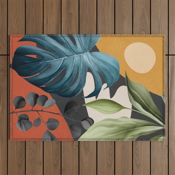 Abstract Tropical Art 19 Outdoor Rug Gallery Image 1