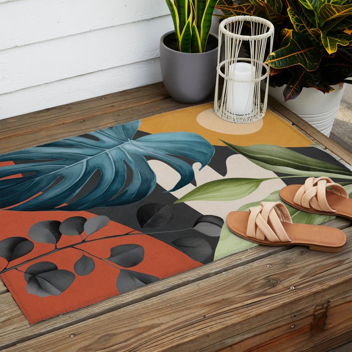 Abstract Tropical Art 19 Outdoor Rug Gallery Image 2