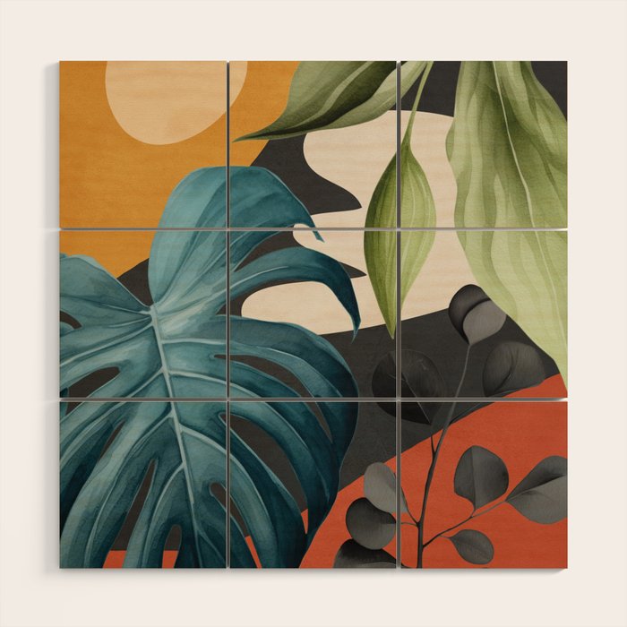 Abstract Tropical Art 19 Wood Wall Art Gallery Image 1