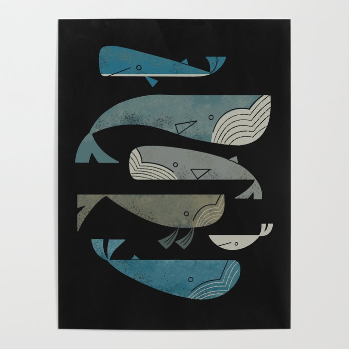 Retro Whale Pod Poster Gallery Image 4