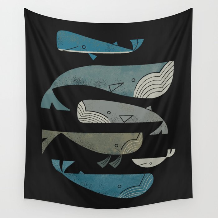 Retro Whale Pod Wall Tapestry Gallery Image 4