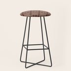 Diamond Quilted Plaid pattern brown Stool Gallery Image 1