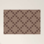 Diamond Quilted Plaid pattern brown Welcome Mat Gallery Image 1