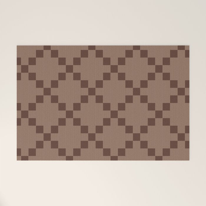 Diamond Quilted Plaid pattern brown Welcome Mat Gallery Image 1