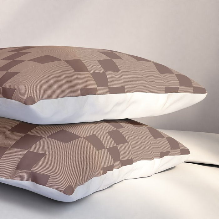 Diamond Quilted Plaid pattern brown Pillow Sham Gallery Image 3