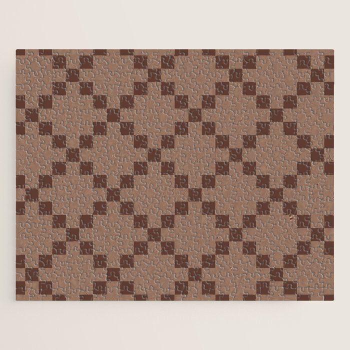 Diamond Quilted Plaid pattern brown Jigsaw Puzzle Gallery Image 1