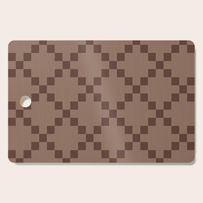 Diamond Quilted Plaid pattern brown Cutting Board Gallery Image 1