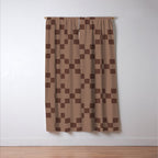 Diamond Quilted Plaid pattern brown Window Curtain Gallery Image 3