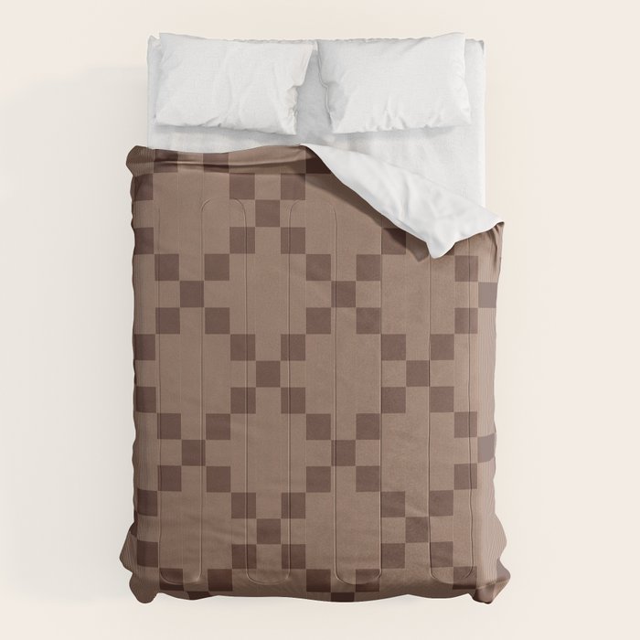 Diamond Quilted Plaid pattern brown Comforter Gallery Image 6