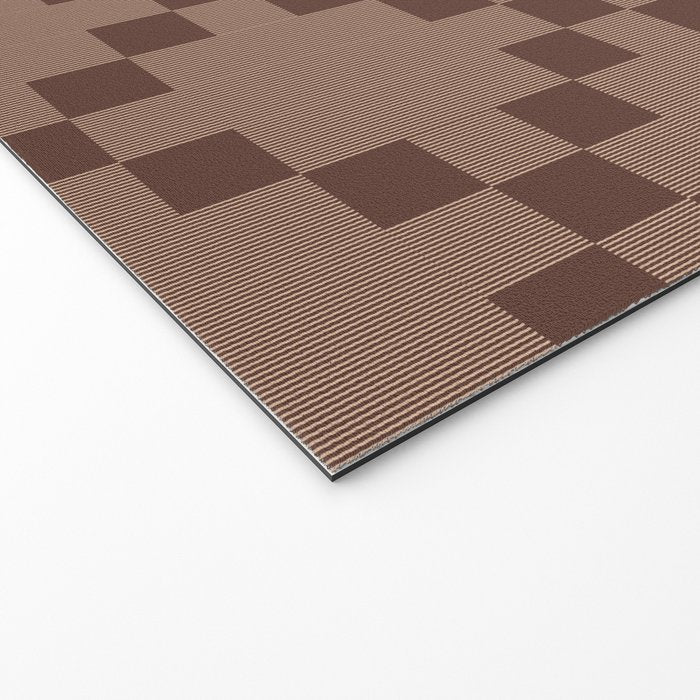 Diamond Quilted Plaid pattern brown Welcome Mat Gallery Image 2