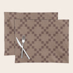 Diamond Quilted Plaid pattern brown Placemat Gallery Image 1