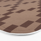 Diamond Quilted Plaid pattern brown Bath Mat Gallery Image 3