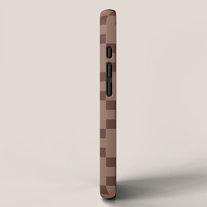 Diamond Quilted Plaid pattern brown iPhone Case Gallery Image 2