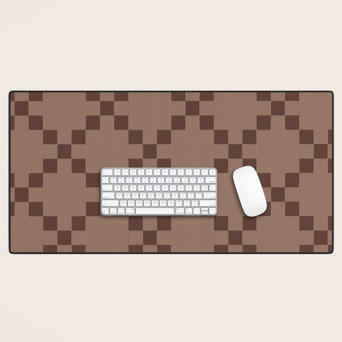Diamond Quilted Plaid pattern brown Desk Mat Gallery Image 1