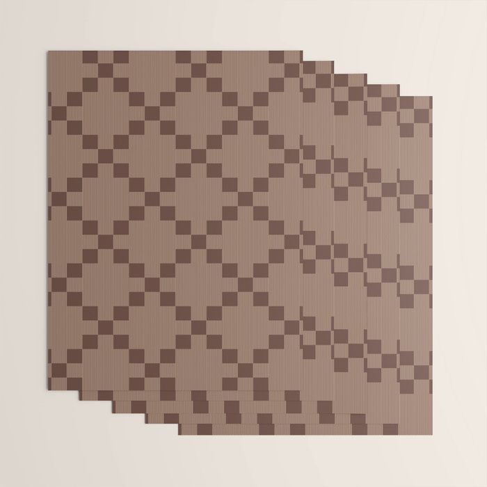 Diamond Quilted Plaid pattern brown Wrapping Paper Gallery Image 3