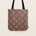 Diamond Quilted Plaid pattern brown Tote Bag Gallery Image 1