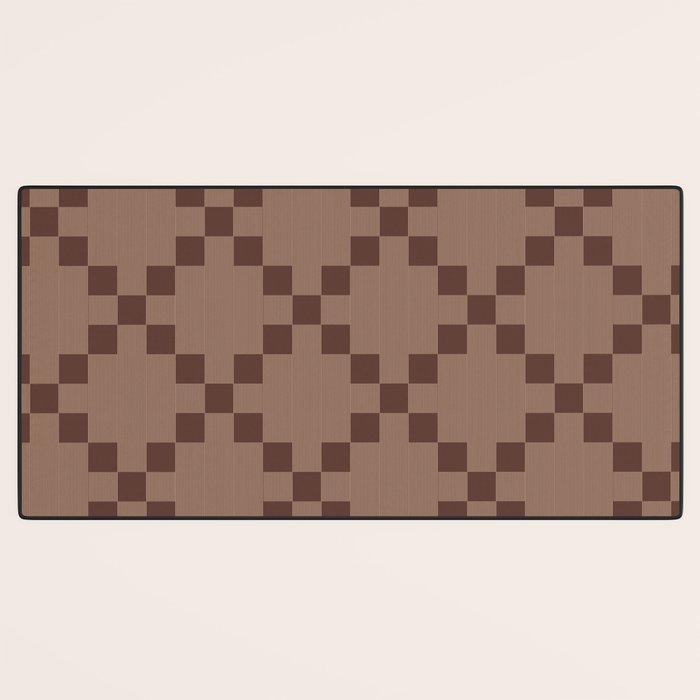 Diamond Quilted Plaid pattern brown Desk Mat Gallery Image 3