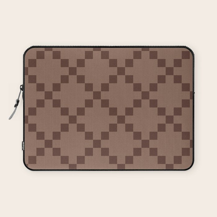 Diamond Quilted Plaid pattern brown Laptop Sleeve Gallery Image 1