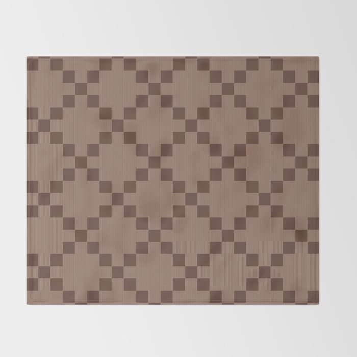 Diamond Quilted Plaid pattern brown Throw Blanket Gallery Image 2