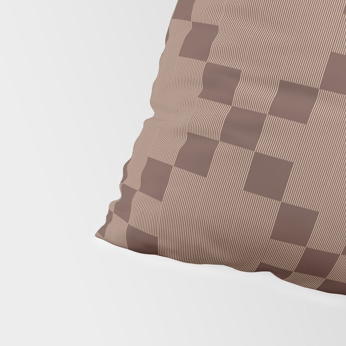 Diamond Quilted Plaid pattern brown Pillow Sham Gallery Image 4