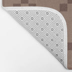 Diamond Quilted Plaid pattern brown Bath Mat Gallery Image 2
