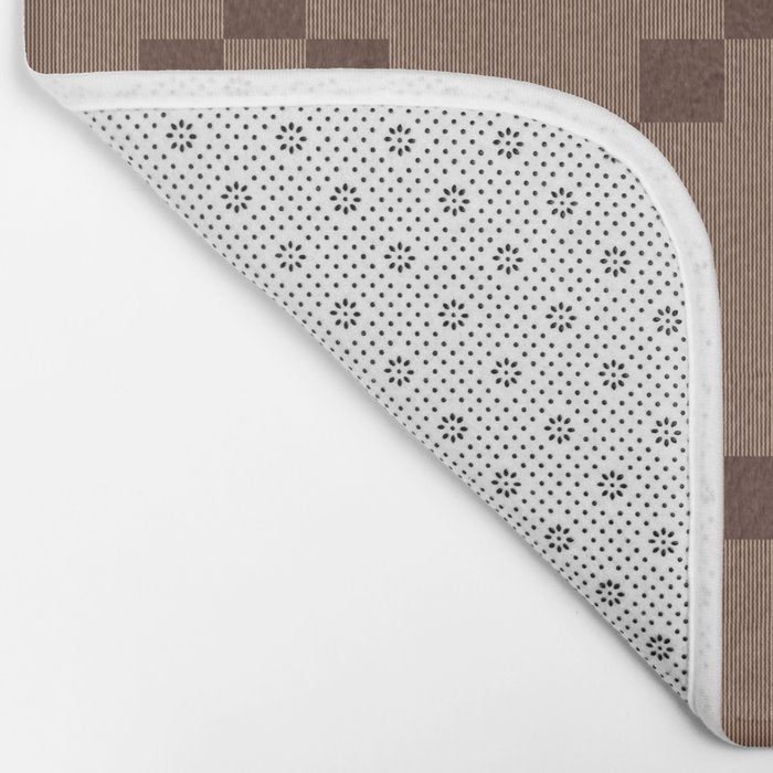 Diamond Quilted Plaid pattern brown Bath Mat Gallery Image 2
