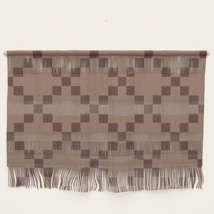 Diamond Quilted Plaid pattern brown Wall Hanging Gallery Image 1