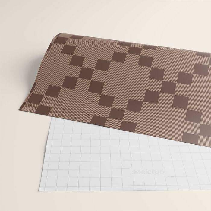 Diamond Quilted Plaid pattern brown Wrapping Paper Gallery Image 2