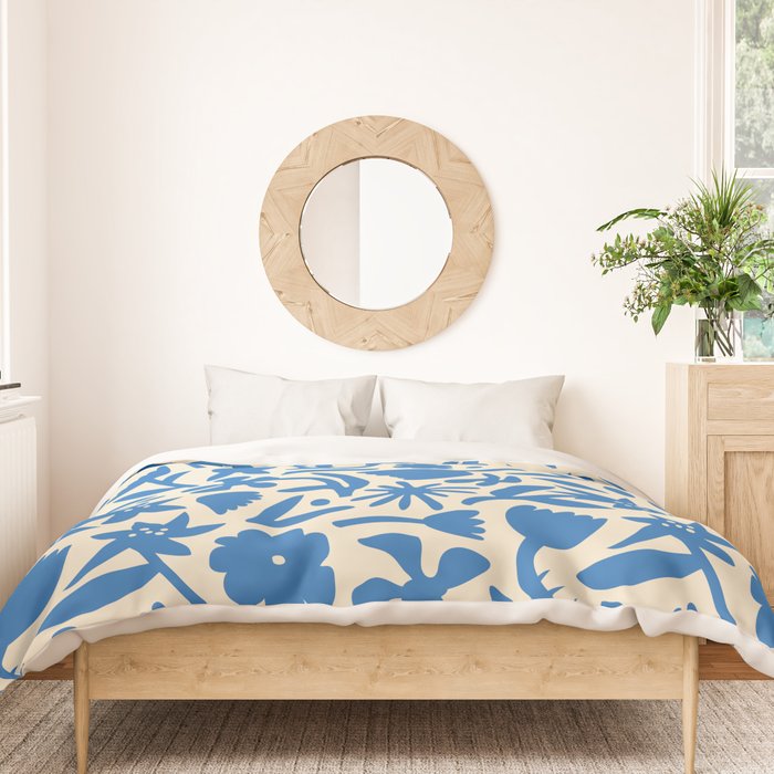 Blue flower nature art pattern Duvet Cover Gallery Image 3