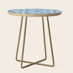 Blue flower nature art pattern Side Table Gallery Image 1