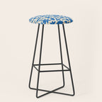 Blue flower nature art pattern Stool Gallery Image 1