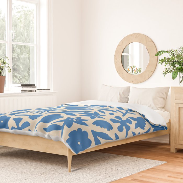 Blue flower nature art pattern Duvet Cover Gallery Image 2