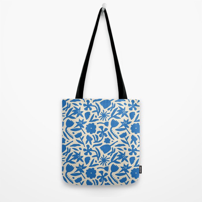 Blue flower nature art pattern Tote Bag Gallery Image 2